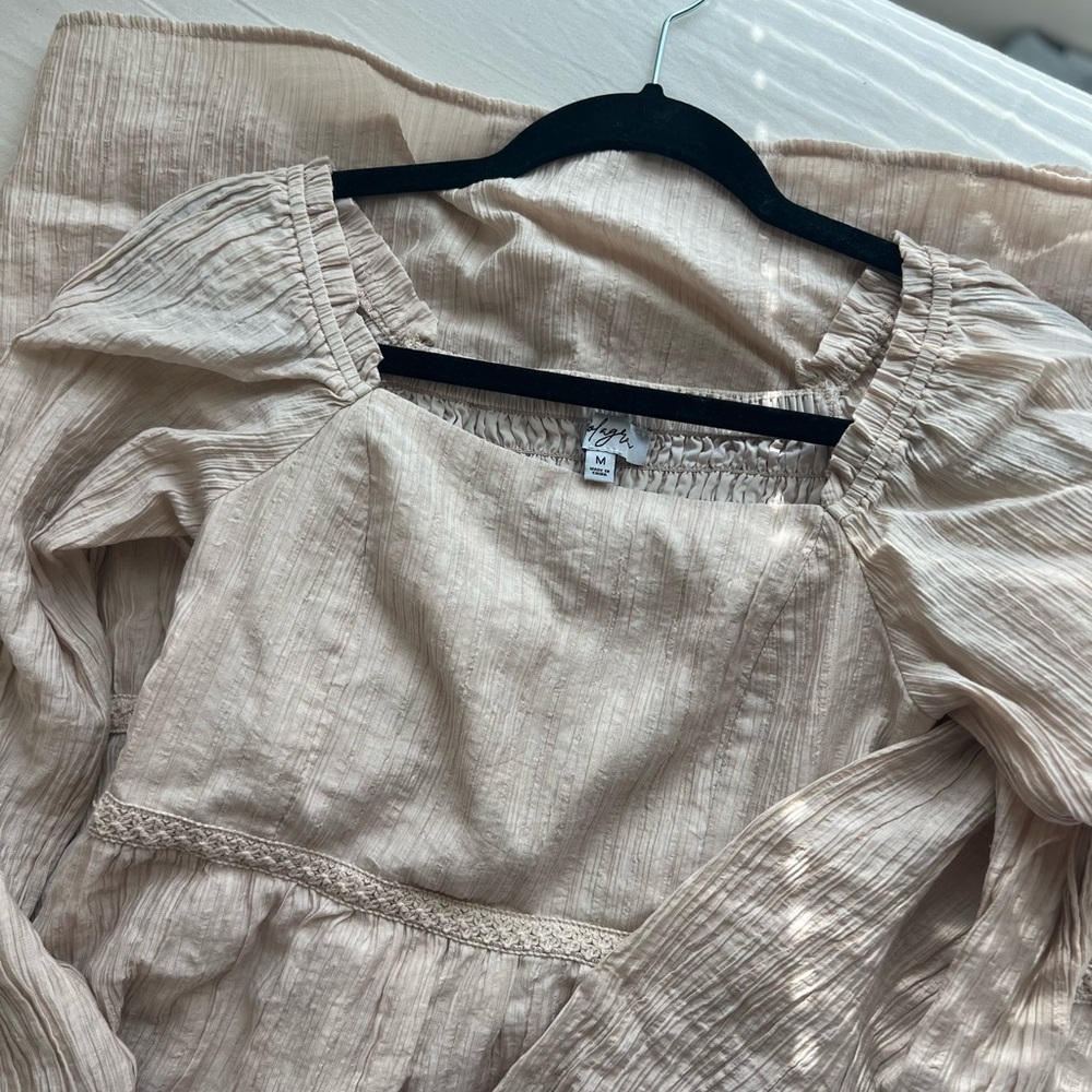 Polagram Beige Long Sleeve Dress